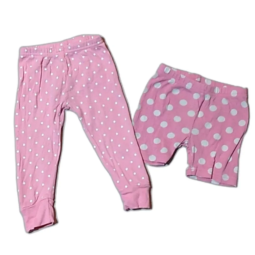 Carters Girls 12 months Pink White Polka Dot Pants Shorts Bundle